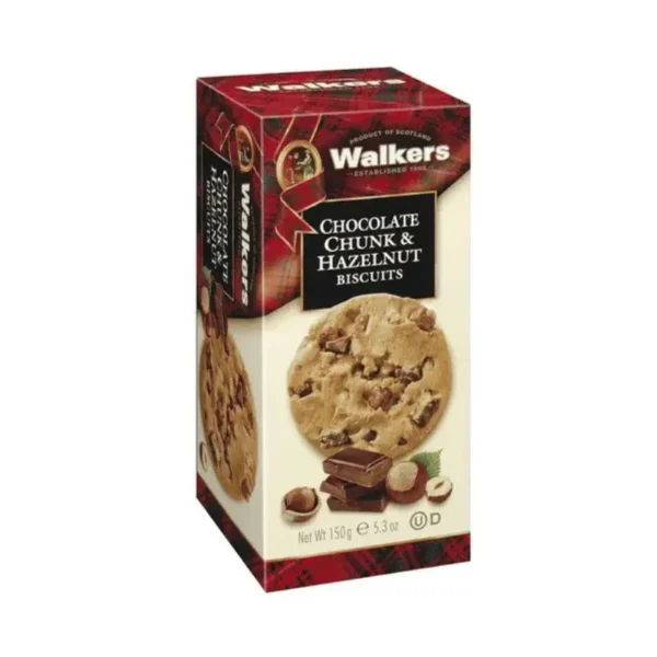 Walkers chocolade chunk & hazelnoot koekjes 150g